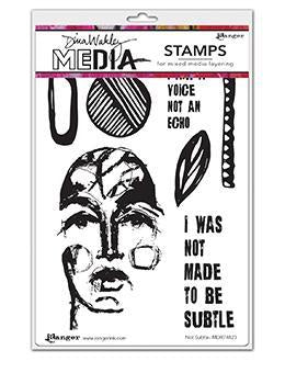 Dina Wakley cling stamp - Not Subtle