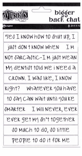 Dylusions bigger Backchat stickers - white