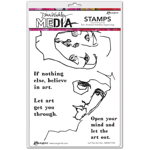 Dina Wakley cling stamp - Let the Art out