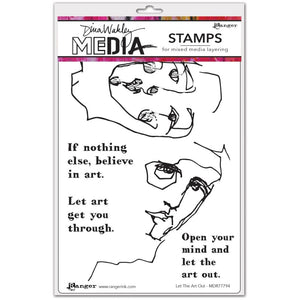 Dina Wakley cling stamp - Let the Art out