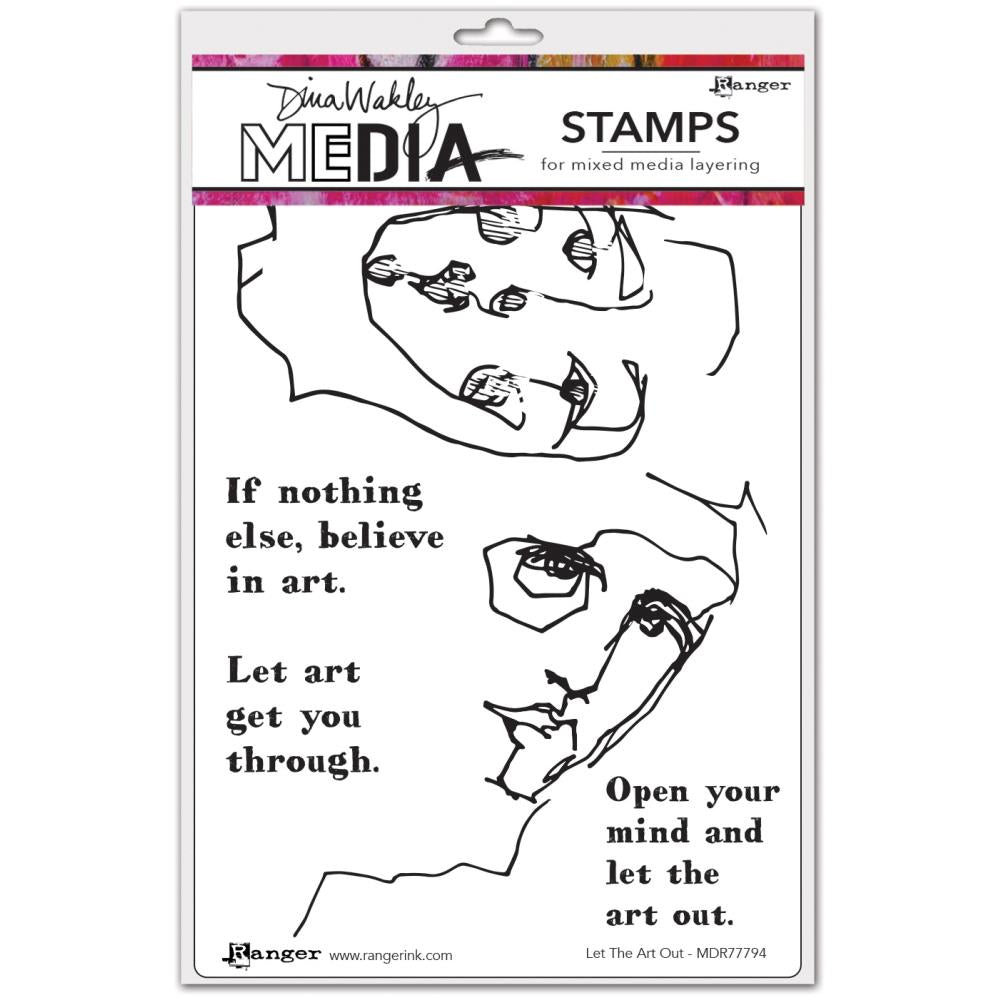 Dina Wakley cling stamp - Let the Art out