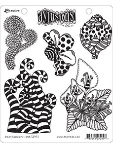 Dylusions Cling Stamp - Stripy Curlicues