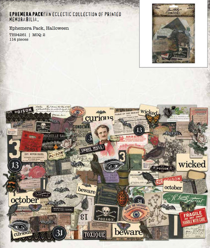 Tim Holtz Idea-ology Halloween 2022: Ephemera Pack 114/Pkg
