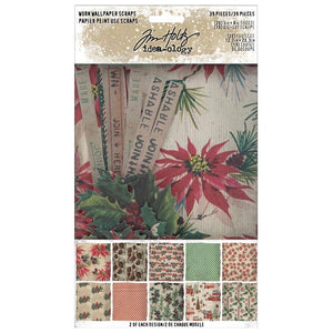 Tim Holtz - Idea-Ology Christmas 2021 Worn wallpaper scraps