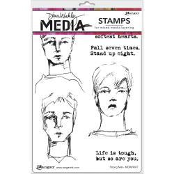 Dina Wakley cling stamp - Strong men