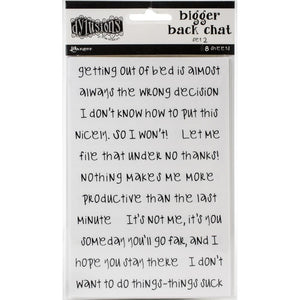 Dylusions bigger Backchat stickers - white (set #2)