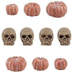 Tim Holtz - Idea-Ology Halloween: Mini skulls and pumpkins 10/pkg
