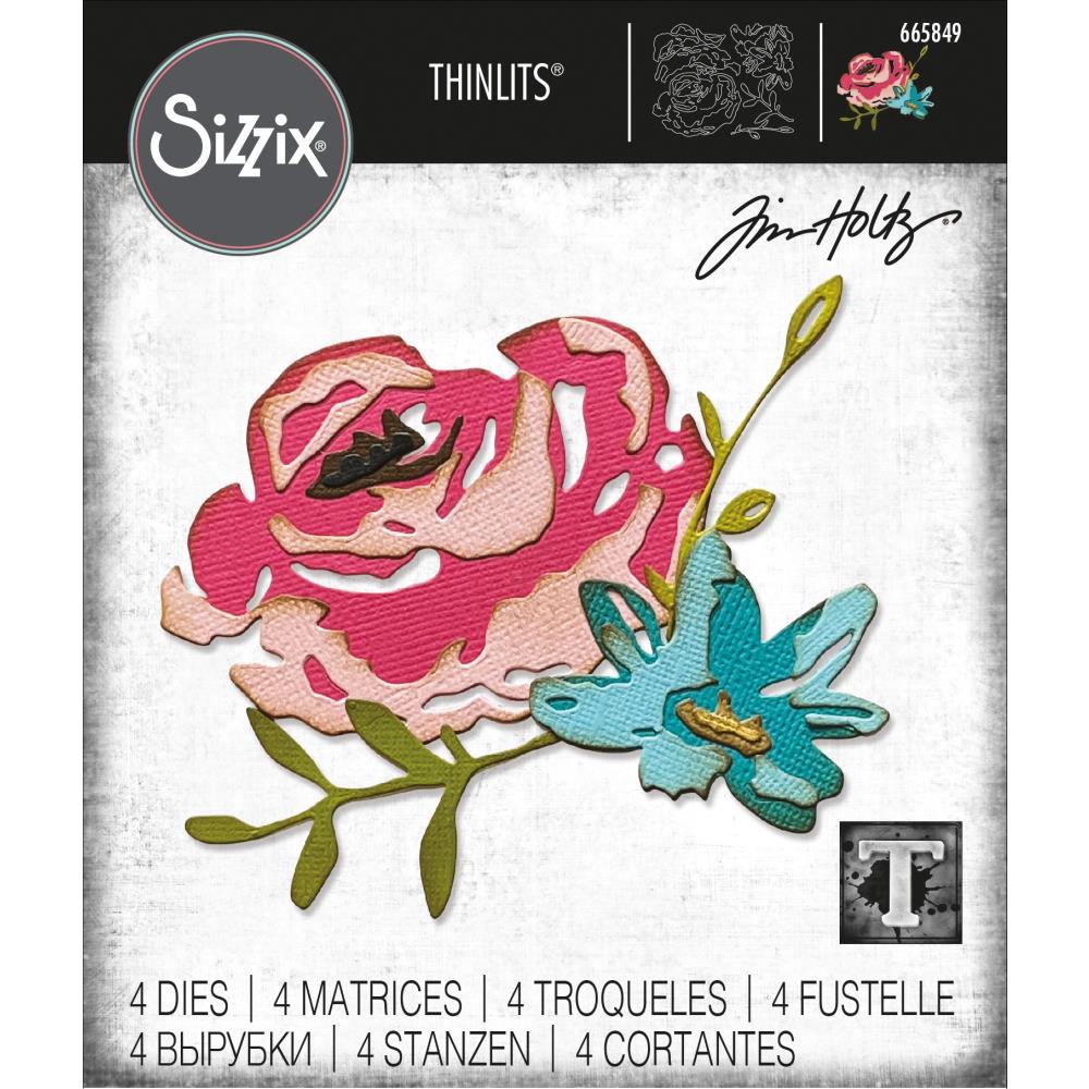 Tim Holtz Sizzix thinlits dies - Brushstroke flower #4