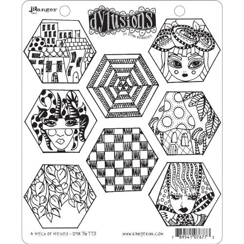 Dyan Reaveley Cling Stamp - A Heck of Hexies