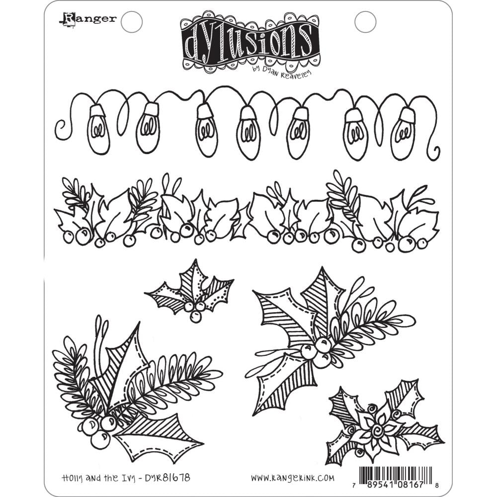Dylusions Cling Stamp - Holly and the Ivy