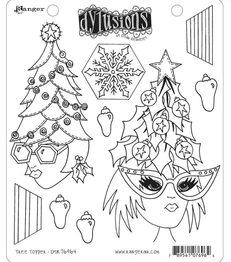 Dylusions Cling Stamp - Tree topper