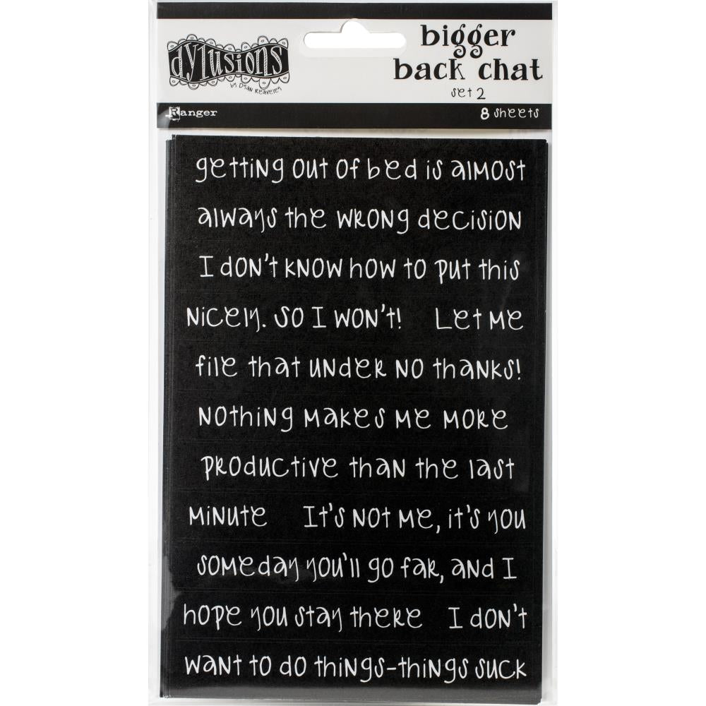 Dylusions large Backchat stickers - Black (set #2)