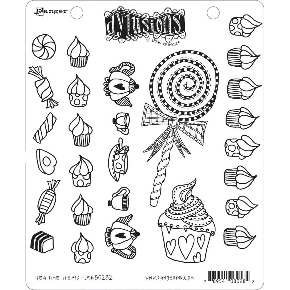 Dylusions Cling Stamp - Tea time Treats