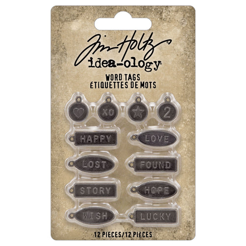 Tim Holtz idea-ology - Metal word tags 12/pkg