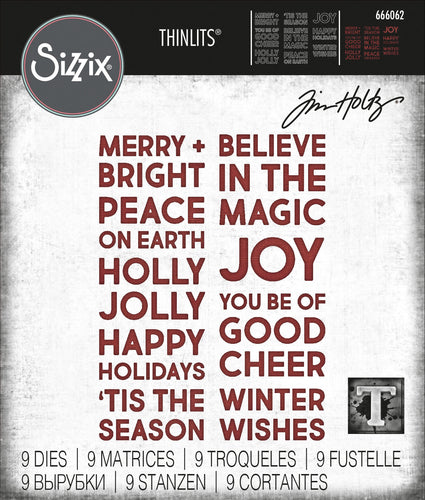 Tim Holtz Alterations thinlits dies - Bold text Christmas