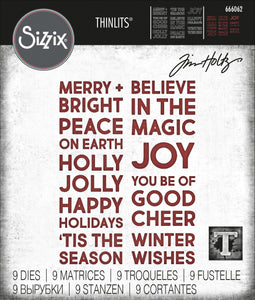 Tim Holtz Alterations thinlits dies - Bold text Christmas