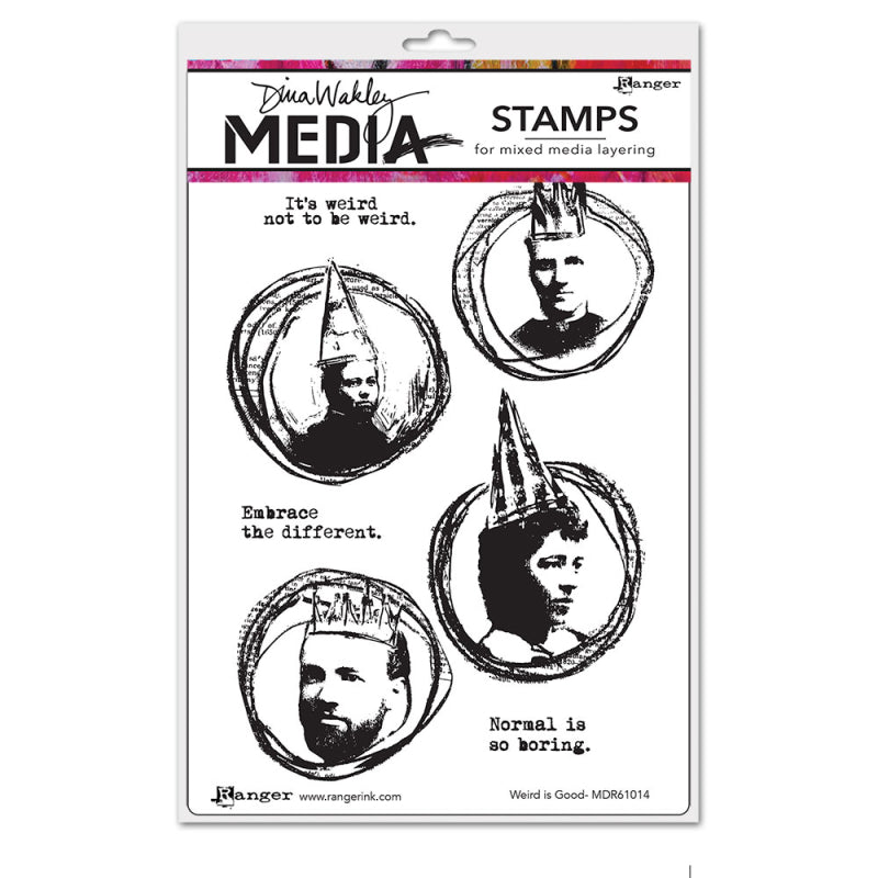 Dina Wakley cling stamp - Weird is good