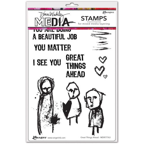 Dina Wakley cling stamp - Great things ahead
