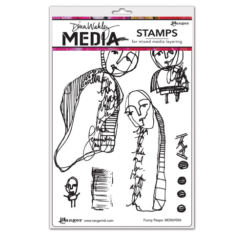 Dina Wakley cling stamp - Funny Peeps