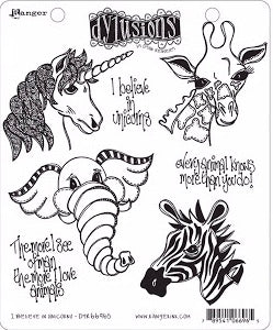 Dylusions Cling Stamps - I believe in unicorns