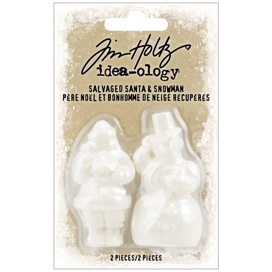 Tim Holtz Idea-Ology Christmas Salvaged Snowman and Santa