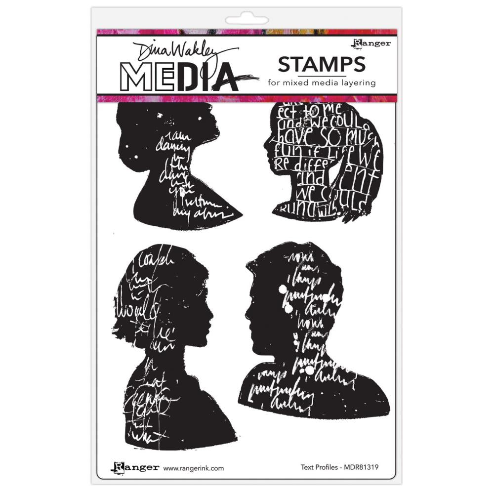 Dina Wakley cling stamp - Text Profiles