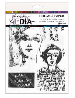 Dina Wakley collage paper vintage and sketches