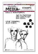 Dina Wakley cling stamp - Soul whisperings