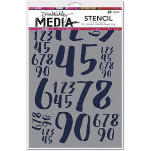 Dina Wakley Stencil - 9”x6” Jumbled numbers