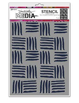 Dina Wakley Stencil - 9”x6” Cross Hatch