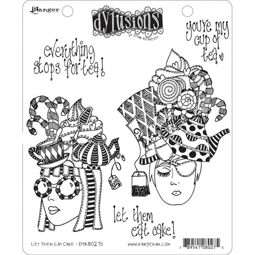 Dylusions Cling Stamp - Let them eat cake