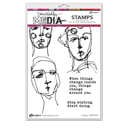Dina Wakley cling stamp - Change
