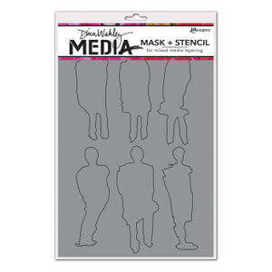 Dina Wakley Stencil And mask - 9”x6” Funky Silhouettes