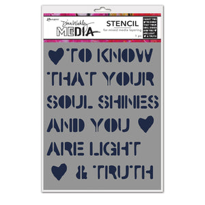 Dina Wakley Stencil - Soul shines