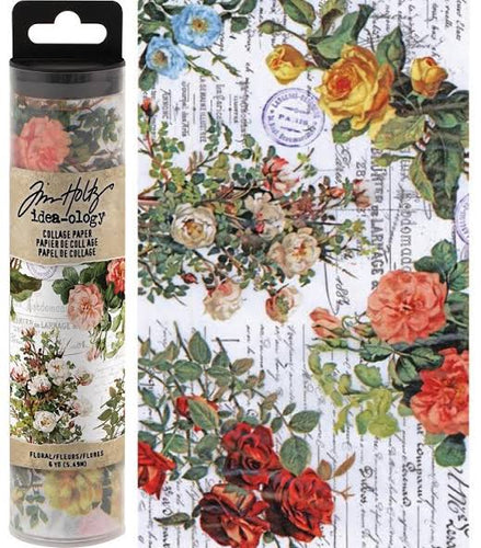 Tim Holtz Idea-Ology - Floral Collage Paper 6yds