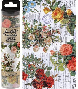 Tim Holtz Idea-Ology - Floral Collage Paper 6yds