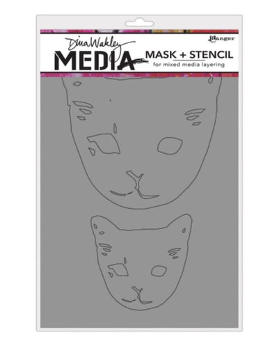 Dina Wakley Stencil - Cat heads mask