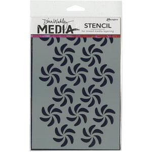 Dina Wakley Stencil - 9”x6” Bendy pinwheels