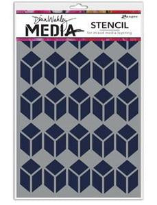 Dina Wakley Stencil - 9”x6” Stacked squares