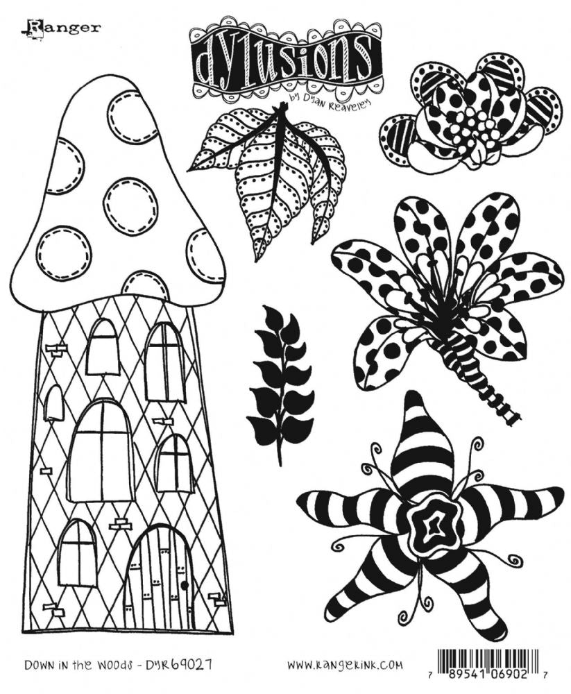 Dylusions Cling Stamp - Down in the woods