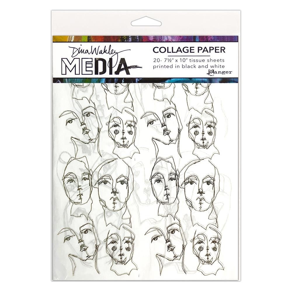 Dina Wakley collage paper - Church doodles