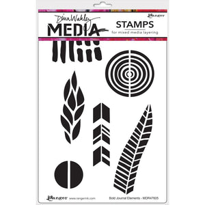 Dina Wakley cling stamp - Bold Journal Elements