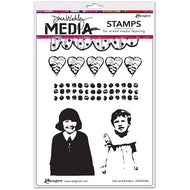 Dina Wakley cling stamp - Gals and Borders
