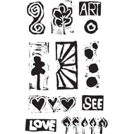 Dina Wakley cling stamp - Primitive Icons