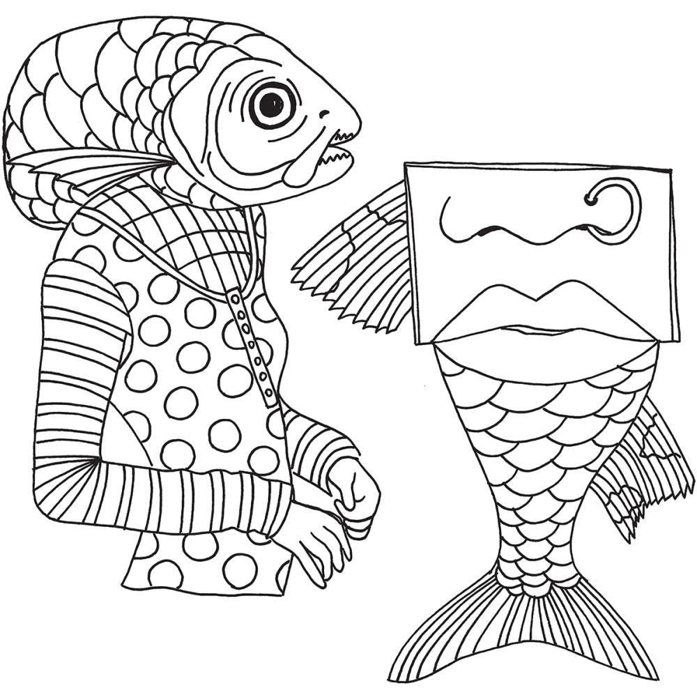 Dylusions Cling Stamp - Fish Face