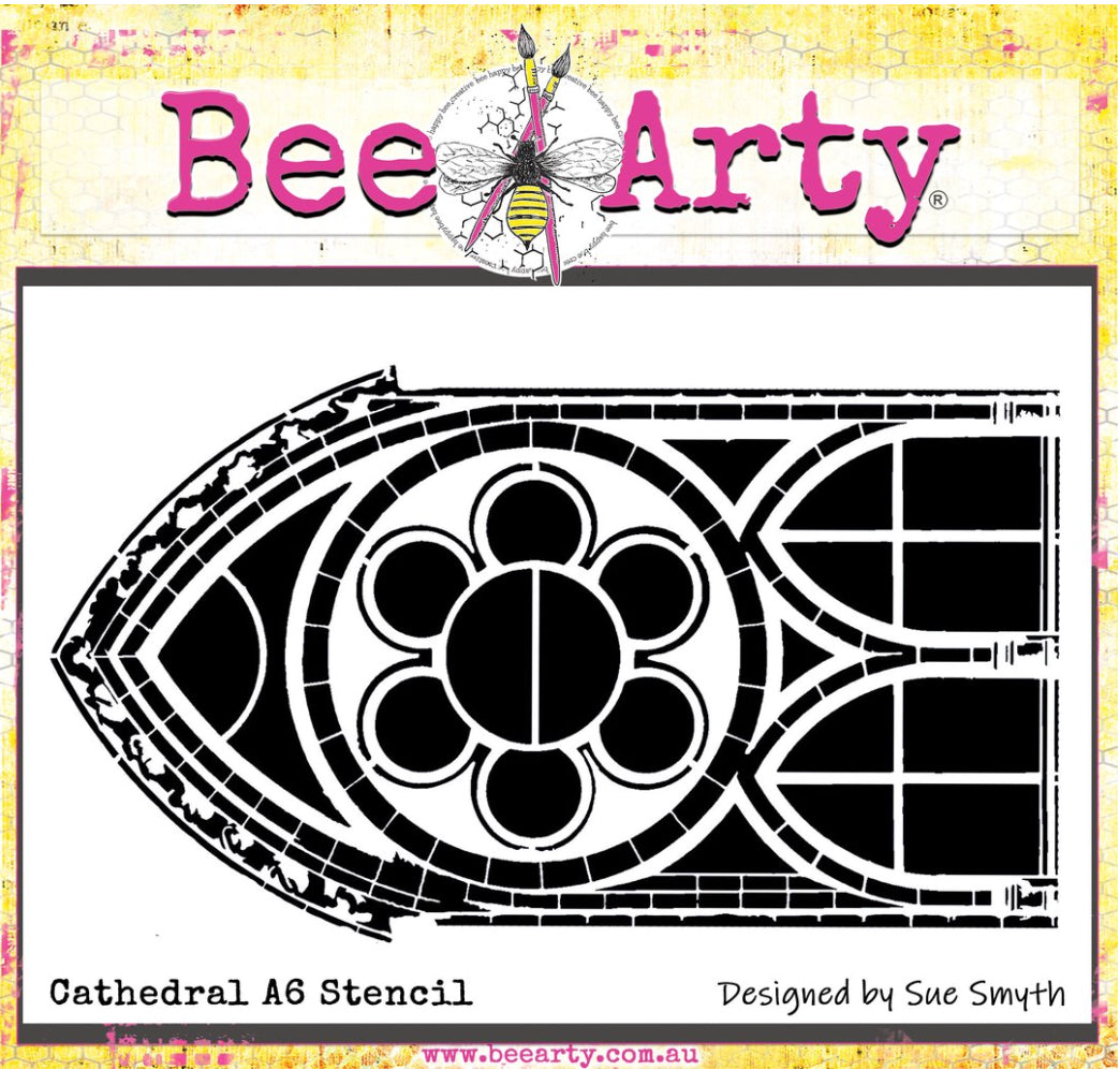 Colour Blast by Bee Arty A6 stencil - Cathedral