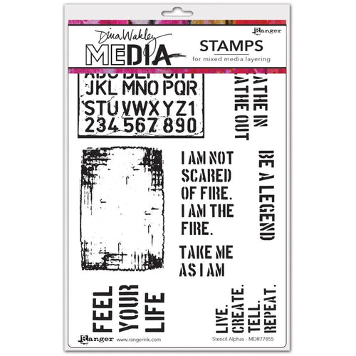 Dina Wakley cling stamp - Stencil Alphas