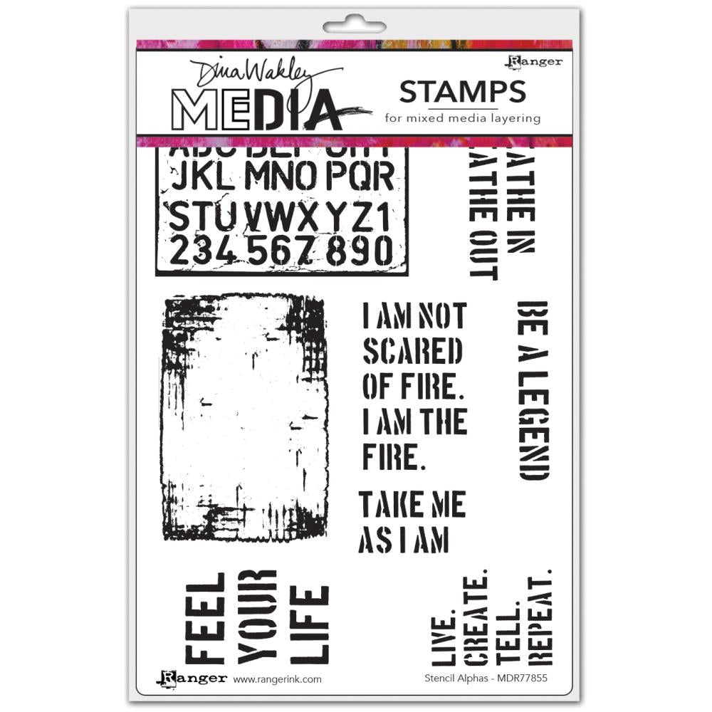 Dina Wakley cling stamp - Stencil Alphas