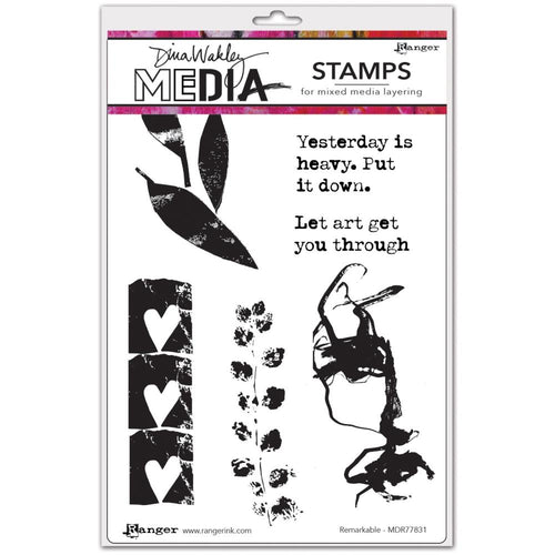 Dina Wakley cling stamp - Remarkable