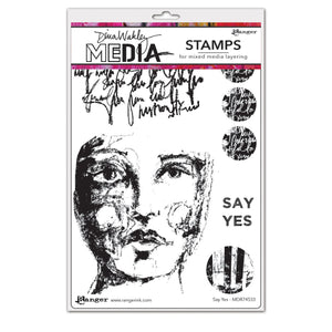 Dina Wakley cling stamp - Say Yes